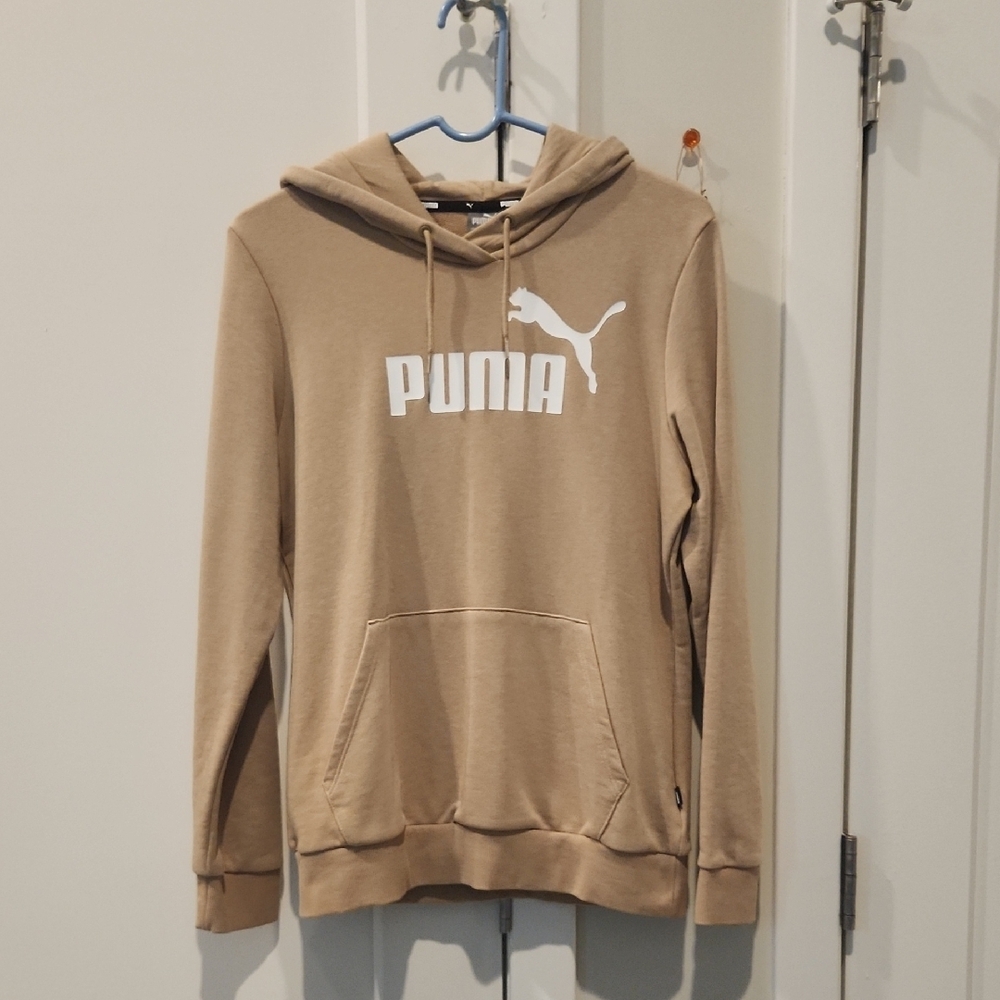 Puma Tan Athletic Sweater with Ribbed Hem